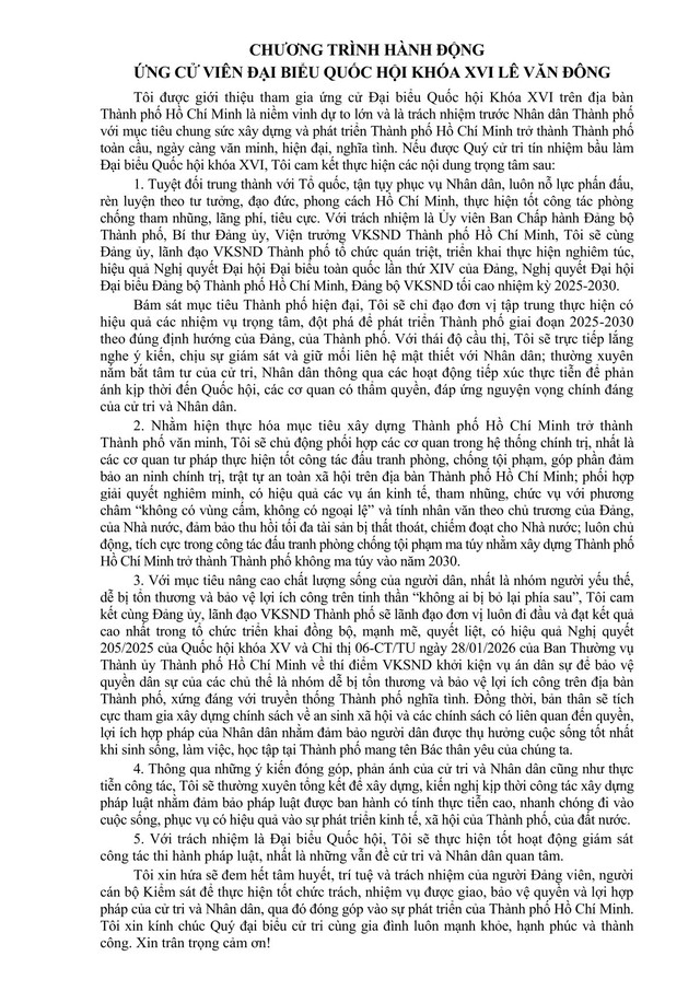 Tóm tắt tiểu sử ông Lê Văn Đông ứng cử Đại biểu Quốc hội Khóa XVI - Ảnh 2.