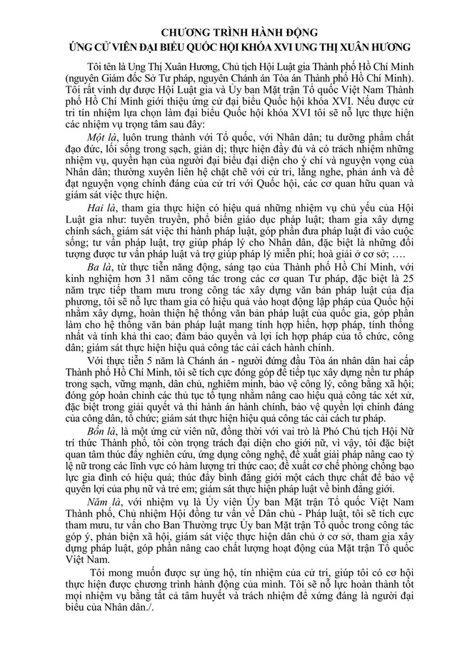 Tóm tắt tiểu sử bà Ung Thị Xuân Hương ứng cử Đại biểu Quốc hội Khóa XVI - Ảnh 2.