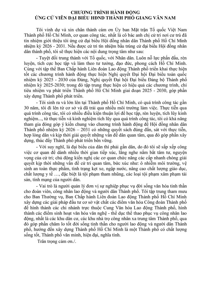 Tóm tắt tiểu sử ông/bà XXX ứng cử Hội đồng nhân dân TP. Hồ Chí Minh Khóa XI - Ảnh 2.