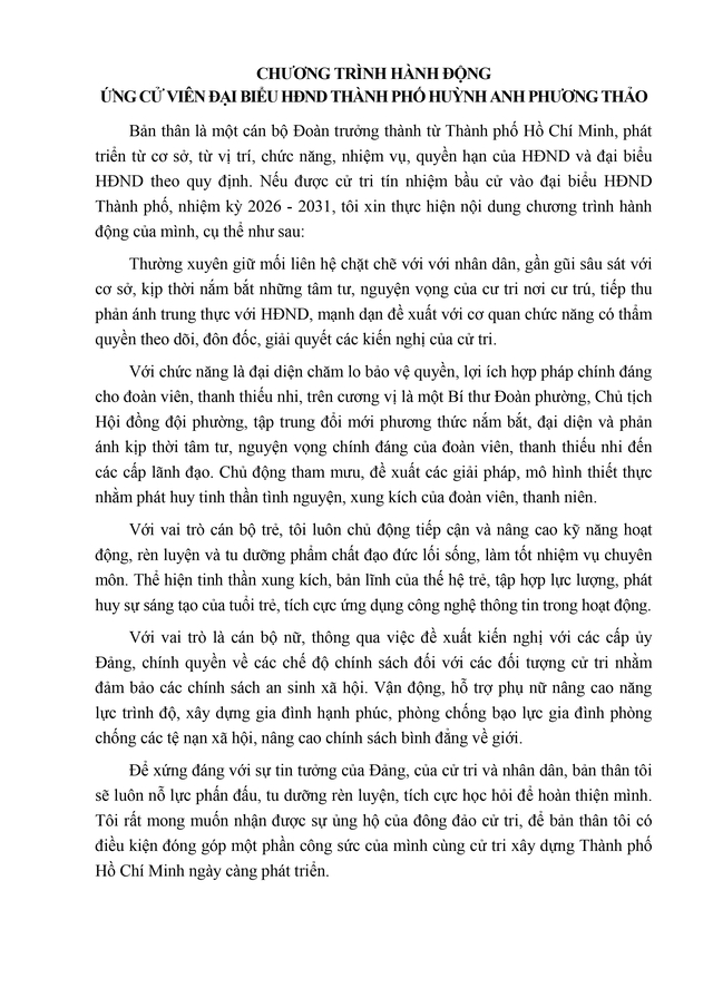 Tóm tắt tiểu sử bà Huỳnh Anh Phương Thảo ứng cử Hội đồng nhân dân TP. Hồ Chí Minh Khóa XI - Ảnh 2.