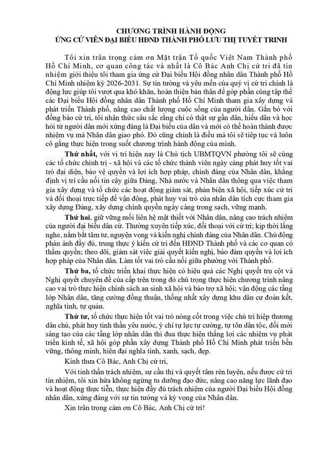 Tóm tắt tiểu sử bà Lưu Thị Tuyết Trinh ứng cử Hội đồng nhân dân TP. Hồ Chí Minh Khóa XI- Ảnh 2.