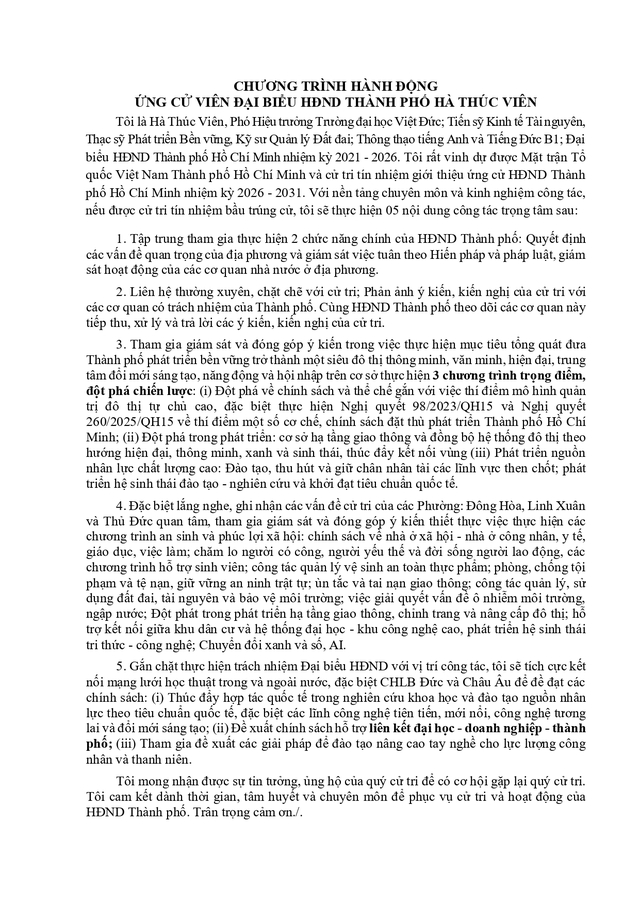 Tóm tắt tiểu sử ông Hà Thúc Viên ứng cử Hội đồng nhân dân TP. Hồ Chí Minh Khóa XI- Ảnh 2.