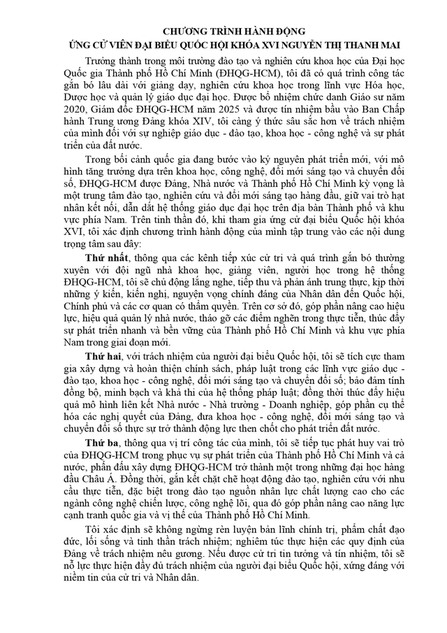 Tóm tắt tiểu sử bà Nguyễn Thị Thanh Mai ứng cử Đại biểu Quốc hội Khóa XVI - Ảnh 2.