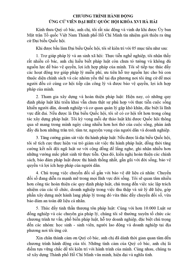 Tóm tắt tiểu sử ông Hà Hải ứng cử Đại biểu Quốc hội Khóa XVI - Ảnh 2.