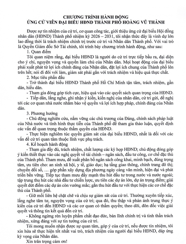 Tóm tắt tiểu sử ông Hoàng Vũ Thảnh ứng cử Hội đồng nhân dân TP. Hồ Chí Minh Khóa XI - Ảnh 2.