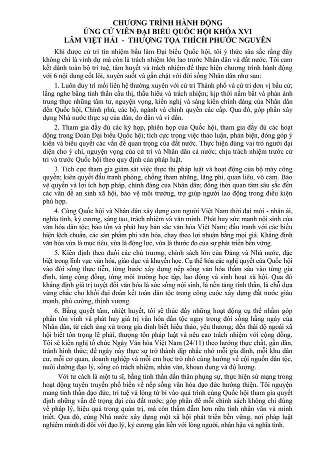Tóm tắt tiểu sử ông Lâm Việt Hải (Thượng tọa Thích Phước Nguyên) ứng cử Đại biểu Quốc hội Khóa XVI - Ảnh 2.