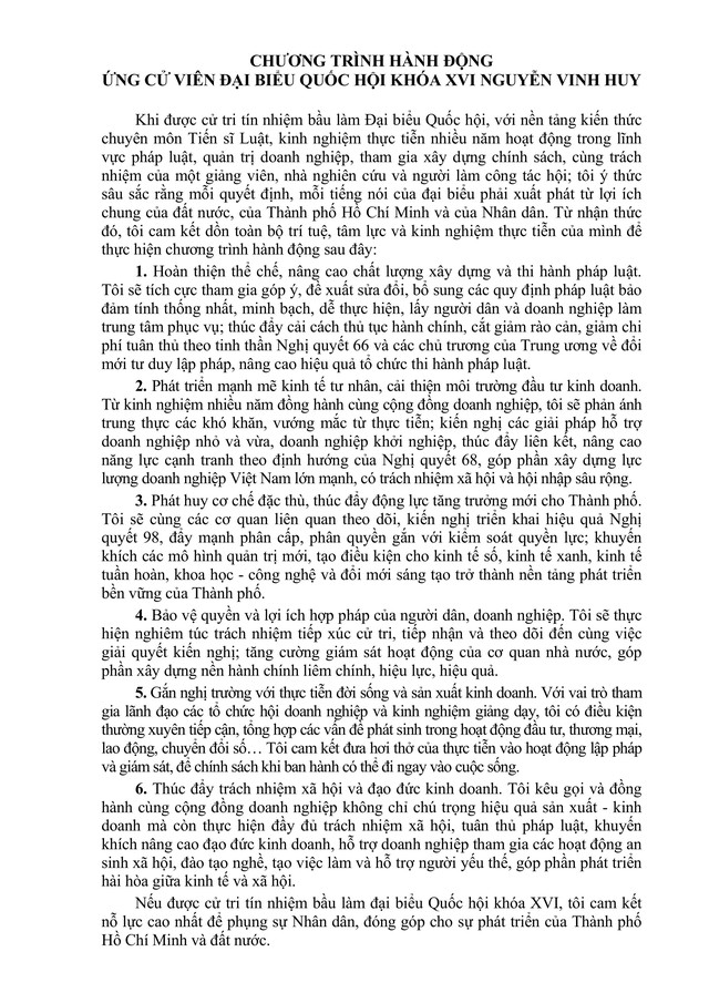 Tóm tắt tiểu sử ông Nguyễn Vinh Huy ứng cử Đại biểu Quốc hội Khóa XVI - Ảnh 2.