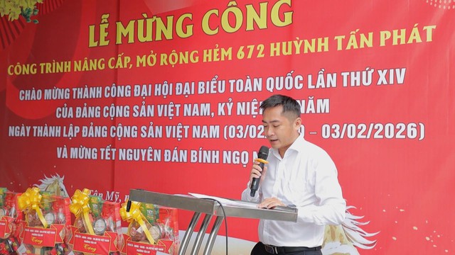 Hoàn thành nâng cấp, mở rộng hẻm 672 đường Huỳnh Tấn Phát tại phường Tân Mỹ - Ảnh 1.