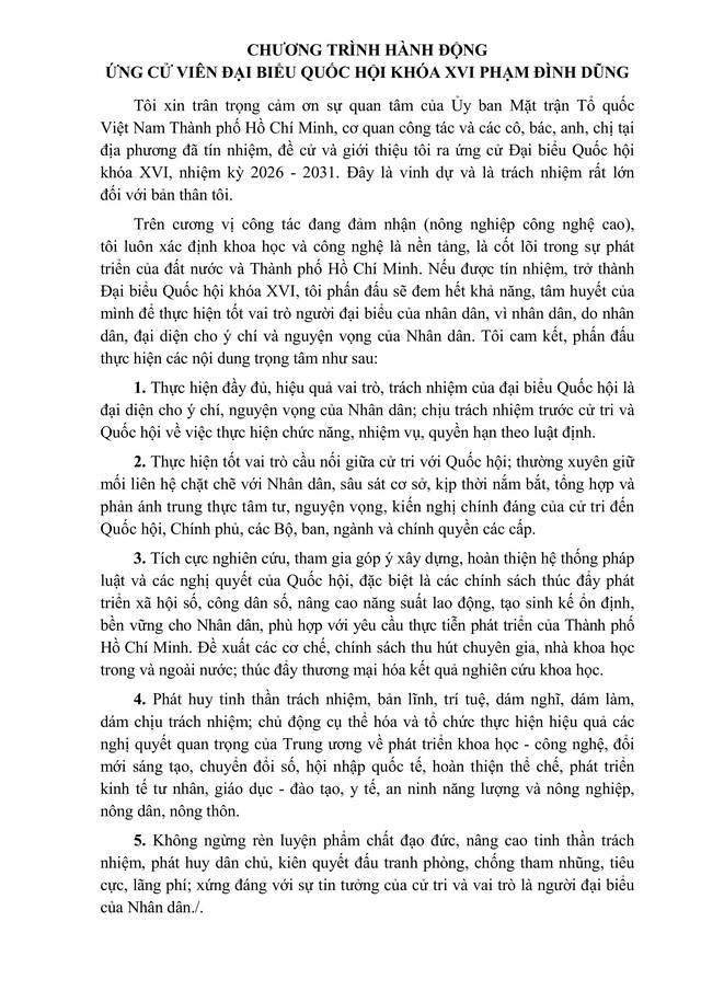 Tóm tắt tiểu sử ông Phạm Đình Dũng ứng cử Đại biểu Quốc hội Khóa XVI - Ảnh 2.