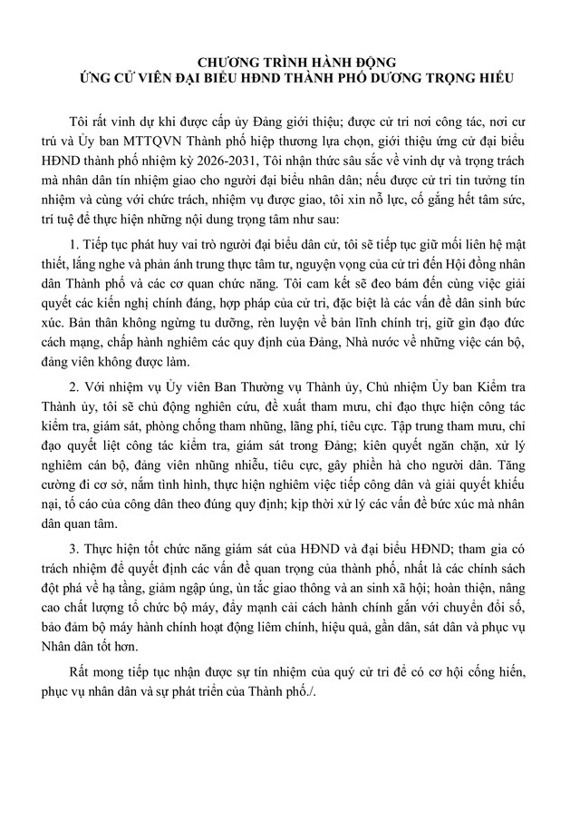 Ông Dương Trọng Hiếu trúng cử Đại biểu Hội đồng nhân dân TP. Hồ Chí Minh Khóa XI nhiệm kỳ 2026 - 2031 - Ảnh 2.