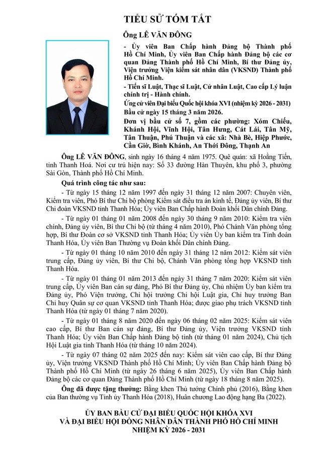 Ông Lê Văn Đông trúng cử Đại biểu Quốc hội Khóa XVI - Ảnh 1.