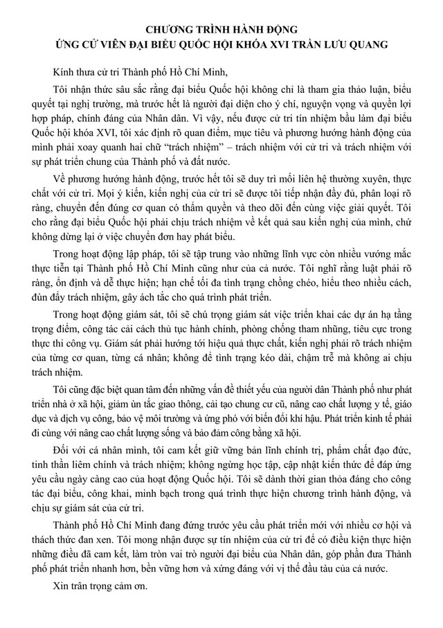 Ông Trần Lưu Quang trúng cử viên Đại biểu Quốc hội Khóa XVI - Ảnh 2.