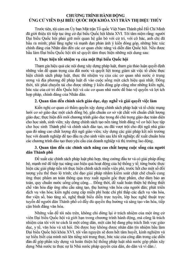 Bà Trần Thị Diệu Thúy trúng cử Đại biểu Quốc hội Khóa XVI - Ảnh 2.