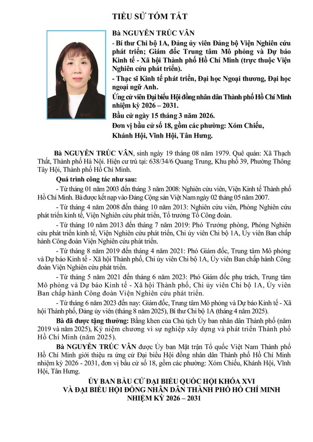 Chương trình hành động Ứng cử viên Đại biểu Hội đồng nhân dân TP. Hồ Chí Minh Khóa XI XXX - Ảnh 1.