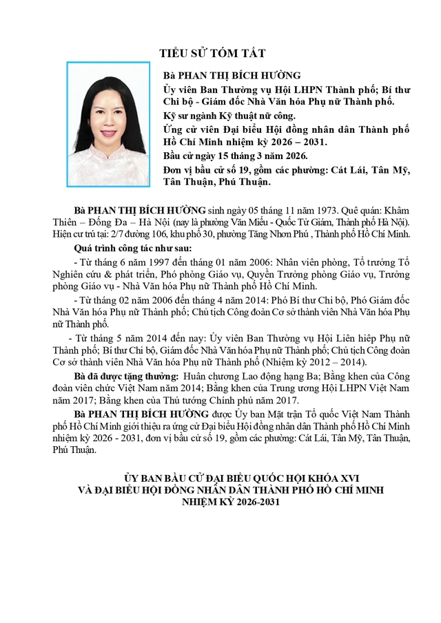 Chương trình hành động Ứng cử viên Đại biểu Hội đồng nhân dân TP. Hồ Chí Minh Khóa XI Lý Đức Thịnh - Ảnh 1.