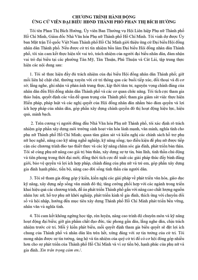 Chương trình hành động Ứng cử viên Đại biểu Hội đồng nhân dân TP. Hồ Chí Minh Khóa XI Lý Đức Thịnh - Ảnh 2.