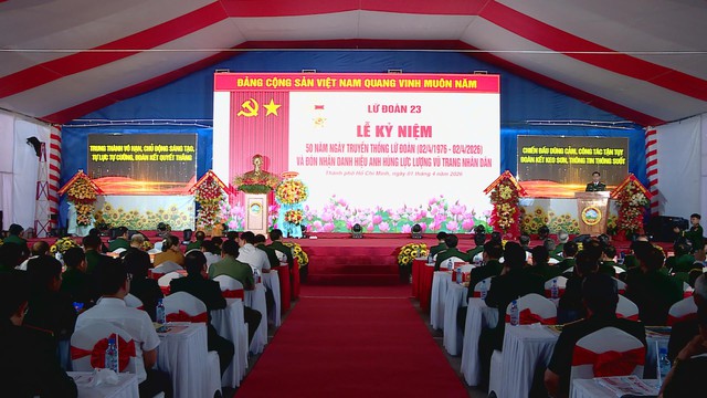 Lữ đoàn Thông tin 23 kỷ niệm 50 năm Ngày Truyền thống - Ảnh 1.