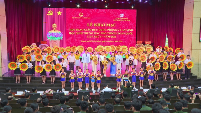 Thời sự HTV ngày 14/4/2026 | Khai mạc Hội thao giáo dục quốc phòng va an ninh học sinh trung học phổ thông toàn quốc lần thứ IV năm 2026 - Ảnh 1.