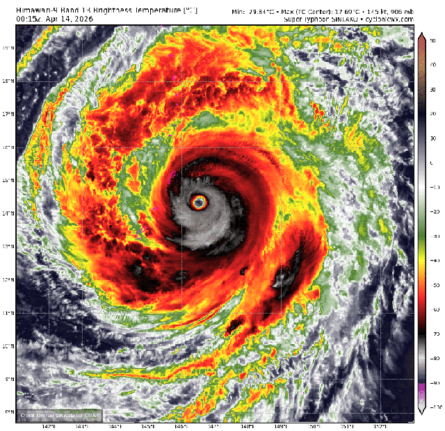 Siêu bão Sinlaku duy trì cường độ cấp 17, áp sát quần đảo Bắc Mariana - Ảnh 2.
