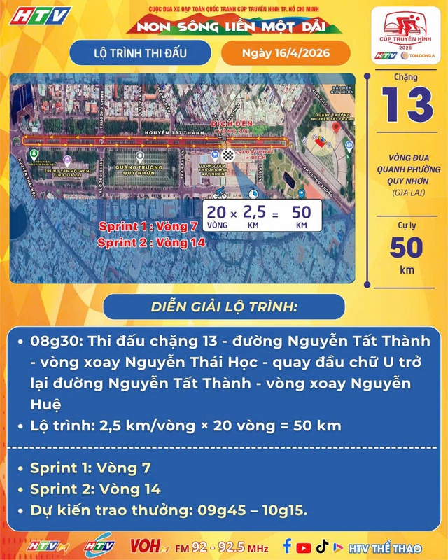 🔴 Link xem trực tiếp Cúp Truyền hình 2026 | Chặng 13: Quy Nhơn 50km (16/4)- Ảnh 1. 🔴 Link xem trực tiếp Cúp Truyền hình 2026 | Chặng 13: Quy Nhơn 50km (16/4)- Ảnh 1.