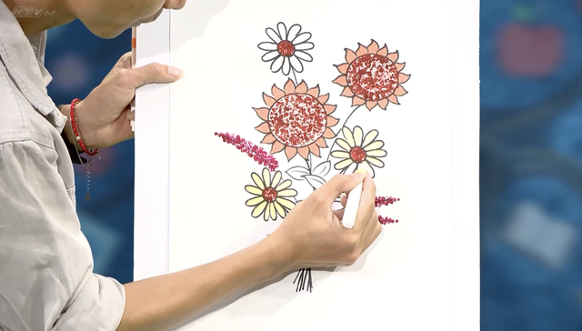 Góc nhỏ kỳ diệu: Sáng tạo nghệ thuật với màu nước và tăm bông - Ảnh 1.