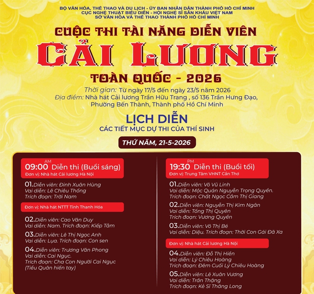 Sôi động cuộc thi Tài năng diễn viên cải lương toàn quốc 2026  - Ảnh 1.