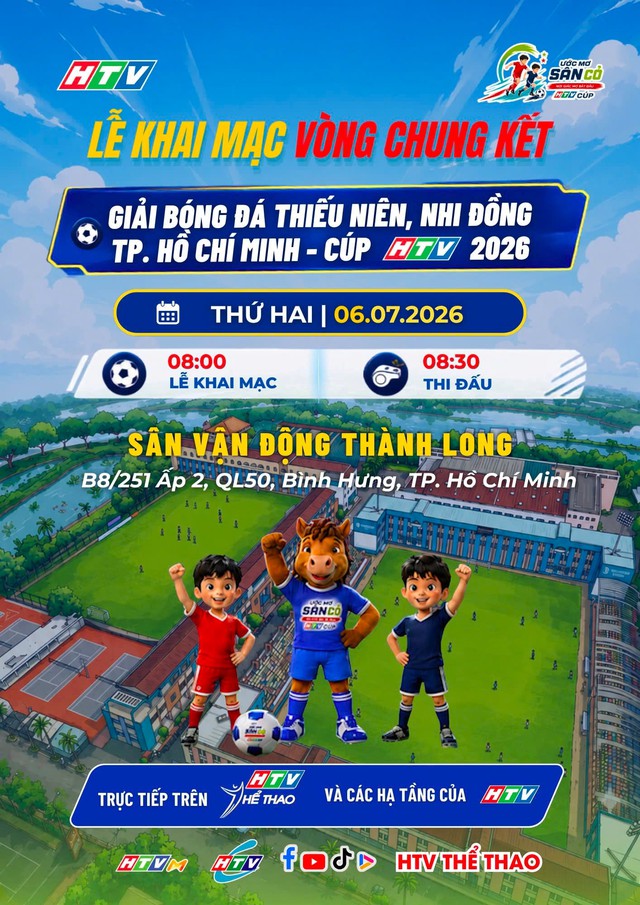 LIVE Khai mạc VCK Giải bóng đá Thiếu niên - Nhi đồng Cúp HTV 2026- Ảnh 1.