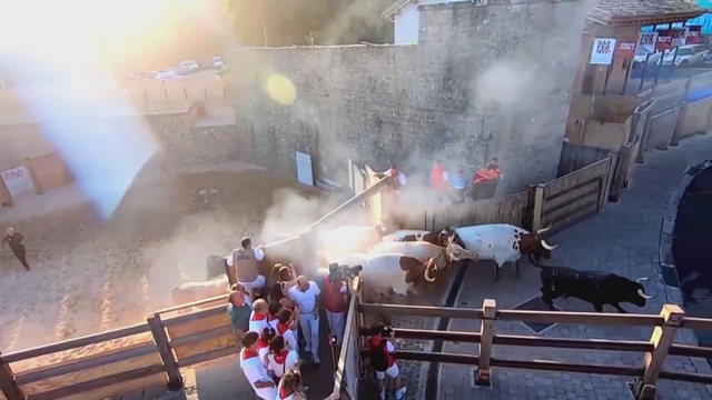 Tây Ban Nha: Khai mạc lễ hội bò rượt ở San Fermin - Ảnh 1.