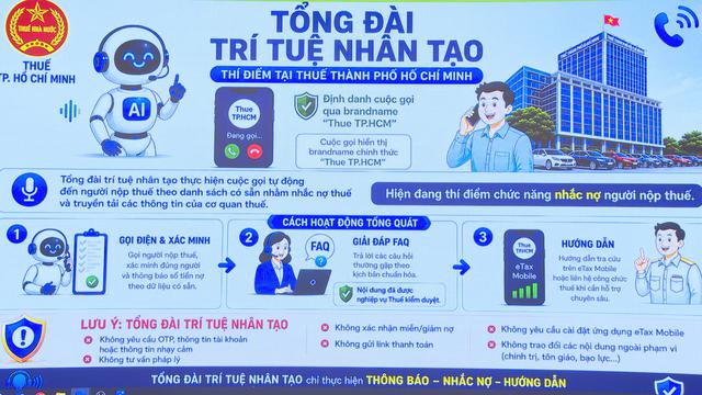 Thuế TP. Hồ Chí Minh chính thức ra mắt tổng đài ứng dụng trí tuệ nhân tạo, thông tin thuế qua nền tảng thanh toán số- Ảnh 3.