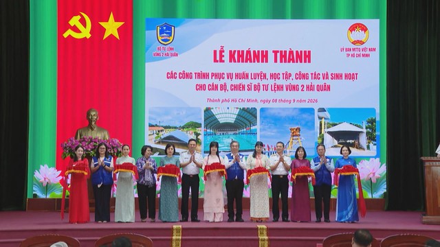 Thời sự HTV ngày 8/9/2026 | Khánh thành các công trình phục vụ huấn luyện, học tập của cán bộ, chiến sĩ Hải quân - Ảnh 1.