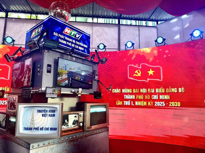 Không gian "Tháp đa truyền thông HTV" tại Triển lãm thành tựu Báo chí - Xuất bản - Ảnh 1.