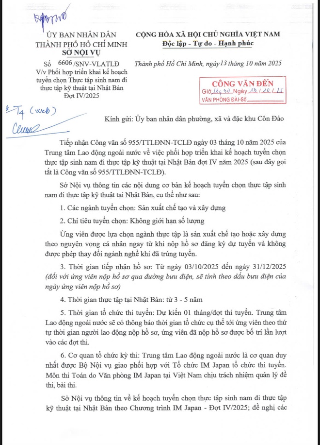 TP. Hồ Chí Minh thông báo tuyển thực tập sinh kỹ thuật nam đi Nhật Bản Đợt IV/2025 với số lượng không giới hạn - Ảnh 1.