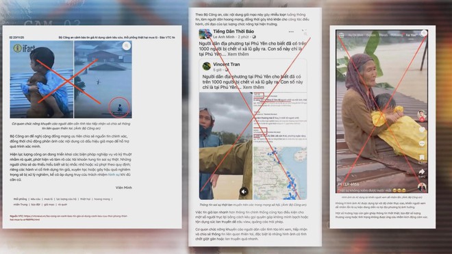 Bộ Công an cảnh báo tin giả do "A.I." dựng để kêu cứu, thổi phồng thiệt hại mùa lũ - Ảnh 2.