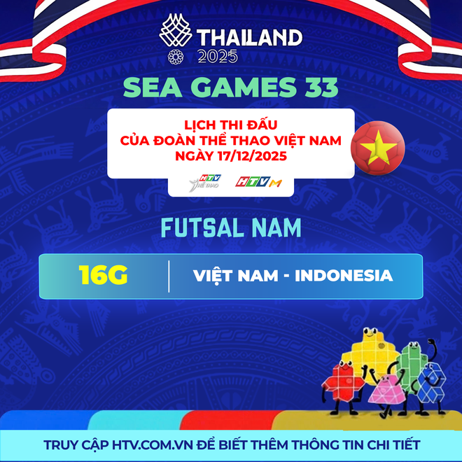 Lịch thi đấu SEA Games 33 ngày 17/12: Chờ đợi "Cơn mưa vàng" từ bóng đá nữ và võ thuật - Ảnh 5.