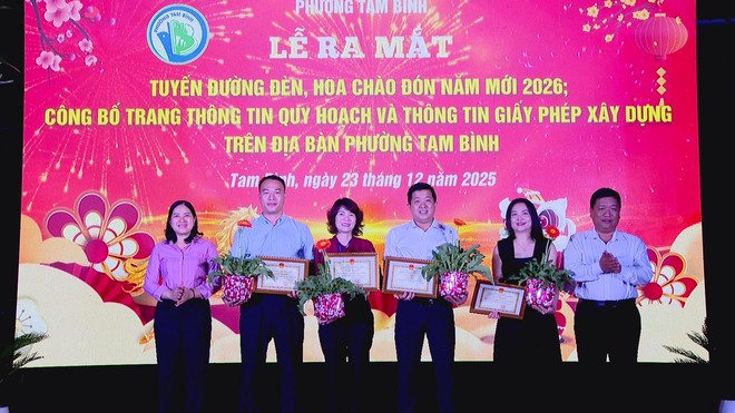Phường Tam Bình rực rỡ đón năm mới với tuyến đường đèn hoa lung linh - Ảnh 2.