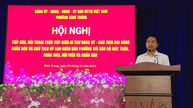 Lãnh đạo phường Bình Trưng đối thoại với cán bộ Mặt trận, đoàn viên, hội viên và Nhân dân - Ảnh 1.