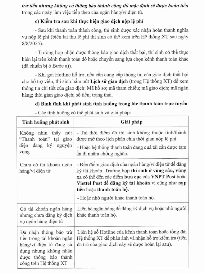 Hướng dẫn chính thức về việc nộp lệ phí đăng ký xét tuyển đại học, cao đẳng năm 2025 trực tuyến - Ảnh 3.