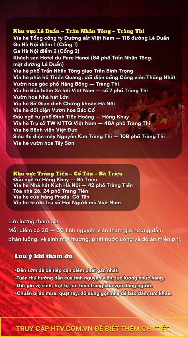 40 điểm phát miễn phí suất ăn, nước uống trong dịp diễu binh Quốc khánh - Ảnh 2.