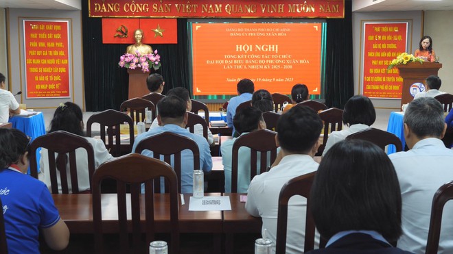 Hội nghị Tổng kết công tác tổ chức Đại hội đại biểu Đảng bộ phường Xuân Hòa lần thứ I, nhiệm kỳ 2025 - 2030 - Ảnh 1.