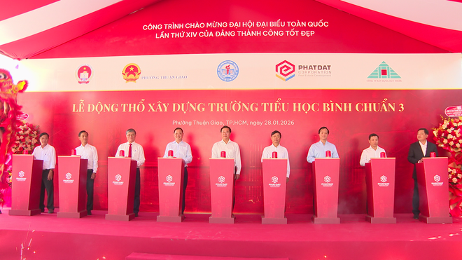 Lễ động thổ xây dựng Trường Tiểu học Bình Chuẩn 3 theo hình thức "chìa khóa trao tay" - Ảnh 1.