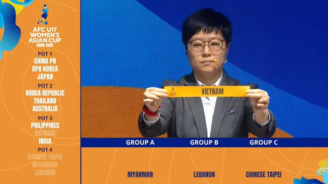 VCK U17 Nữ Châu Á 2026: U17 Việt Nam rơi vào bảng đấu "duyên nợ" - Ảnh 1.