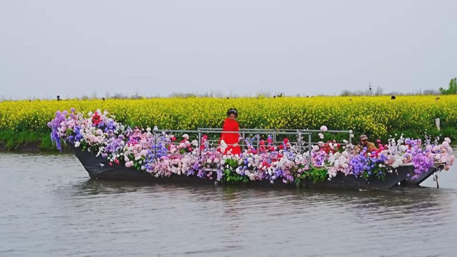 Trung Quốc: Cánh đồng hoa cải thu hút khách dịp đầu xuân - Ảnh 5.