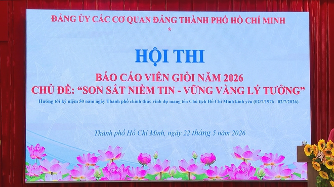 Thời sự trưa HTV ngày 23/5/2026 | Hội thi Báo cáo viên giỏi Đảng uỷ các cơ quan Đảng TP. Hồ Chí Minh - Ảnh 1.