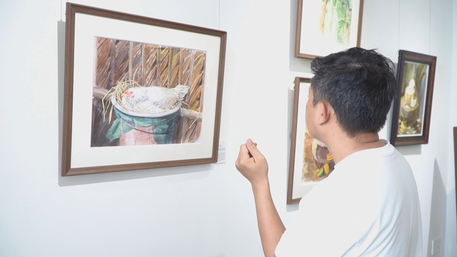 Kể tình quê bằng màu nước qua triển lãm "Non nước thanh bình" - Ảnh 3.