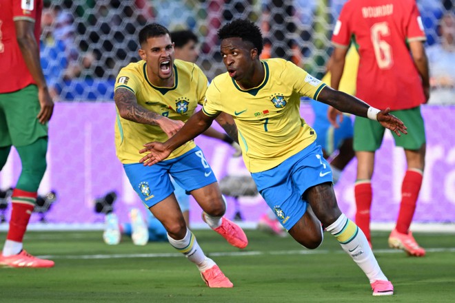 Vinicius Jr tỏa sáng, Brazil chia điểm với Morocco tại World Cup 2026 - Ảnh 7.