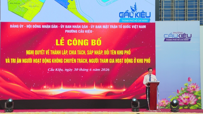 Phường Cầu Kiệu công bố thành lập chi bộ, kiện toàn tổ chức khu phố - Ảnh 1.