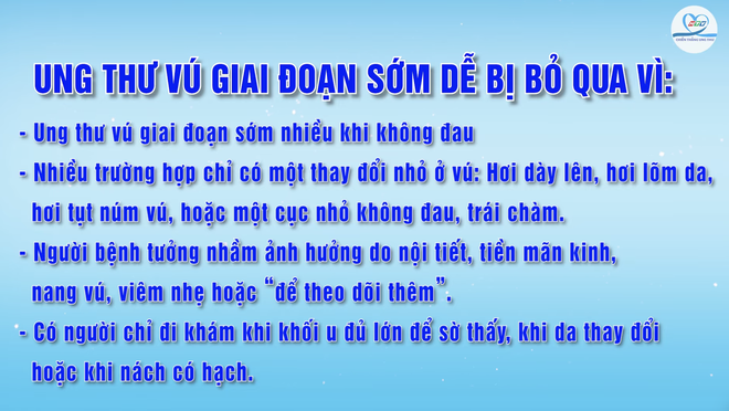HTV Chiến thắng ung thư: Dấu hiệu ung thư vú giai đoạn sớm - Ảnh 1.
