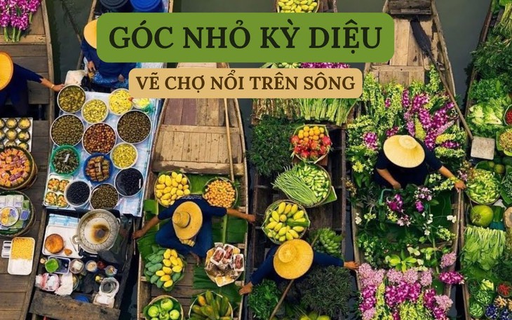 Vẽ tranh chợ nổi