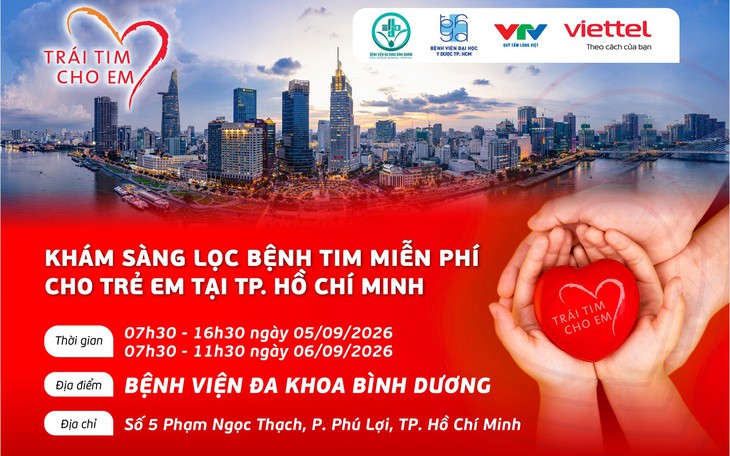 “Trái tim cho em” sẽ khám sàng lọc miễn phí bệnh tim bẩm sinh tại Thành phố Hồ Chí Minh