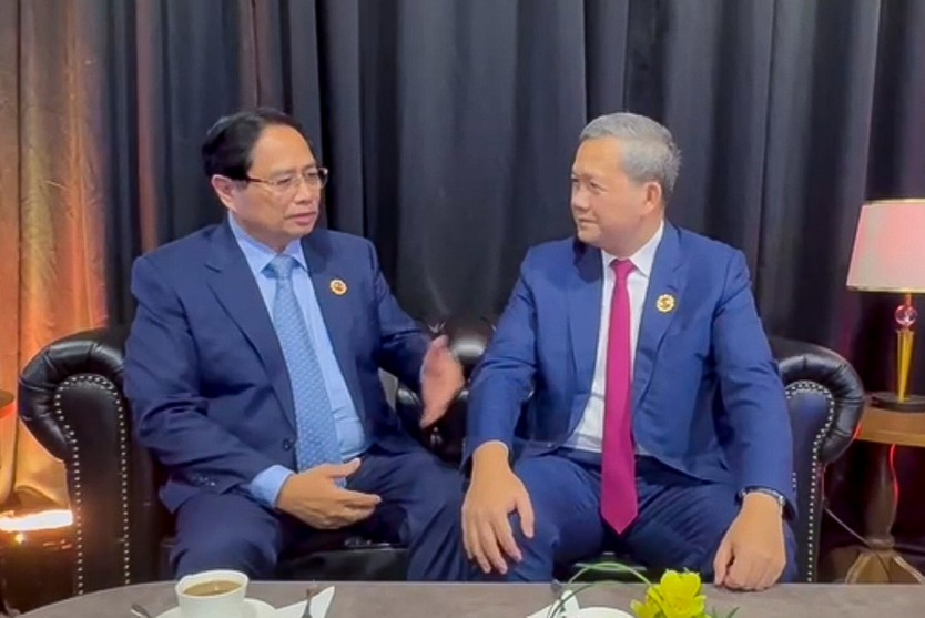 Thủ tướng Phạm Minh Chính gặp Thủ tướng Campuchia Hun Manet- Ảnh 1.